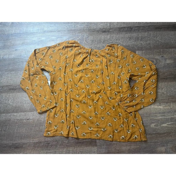 Sonoma Womens Top Size XL Yellow Floral Long Sleeve N8 - Picture 2 of 9
